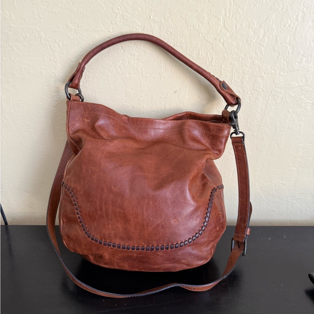 FRYE leather hobo bag with crossbody strap